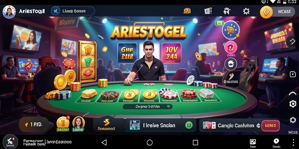 Tampilan menarik gameplay ARIESTOGEL dalam permainan Live Casino.