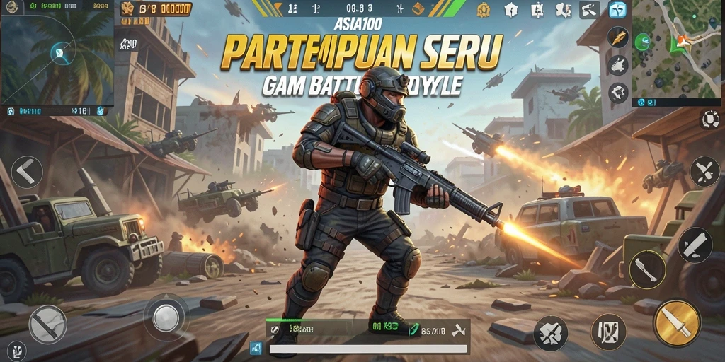 Screenshot dari gameplay ASIA100 yang intens dan seru.