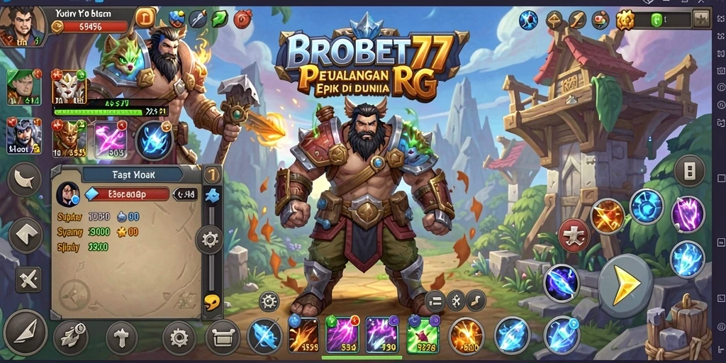 Tangkapan layar menampilkan aksi seru di BROBET77 dengan pertarungan RPG.