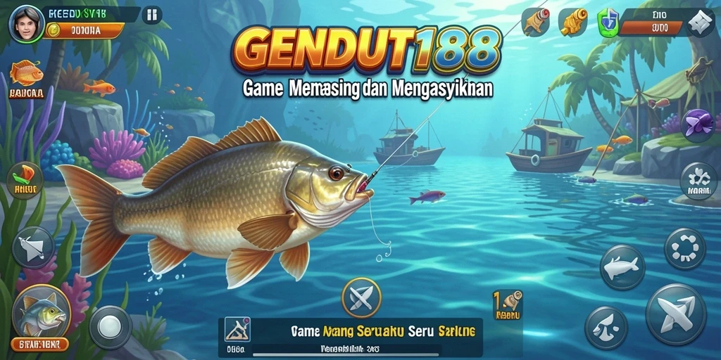 Tampilan gameplay yang menarik saat memancing di GENDUT188.