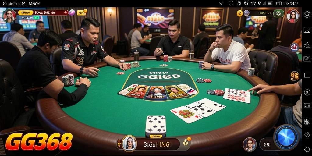 Screenshot gameplay GG368 yang menunjukkan keseruan permainan Poker.