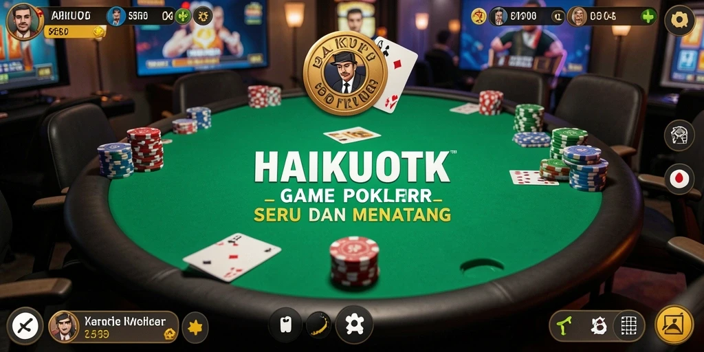 Tampilan gameplay menarik dari HAIKUOTK saat bertanding poker.