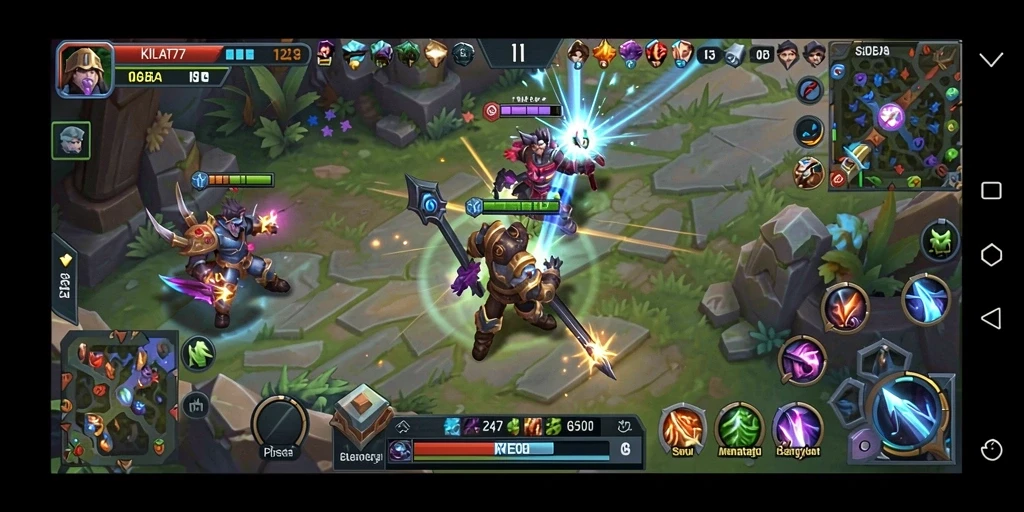 Tampilan seru gameplay MOBA di KILAT77.