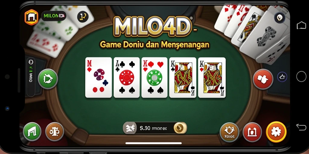 Tampilan gameplay seru dalam permainan Domino MILO4D.