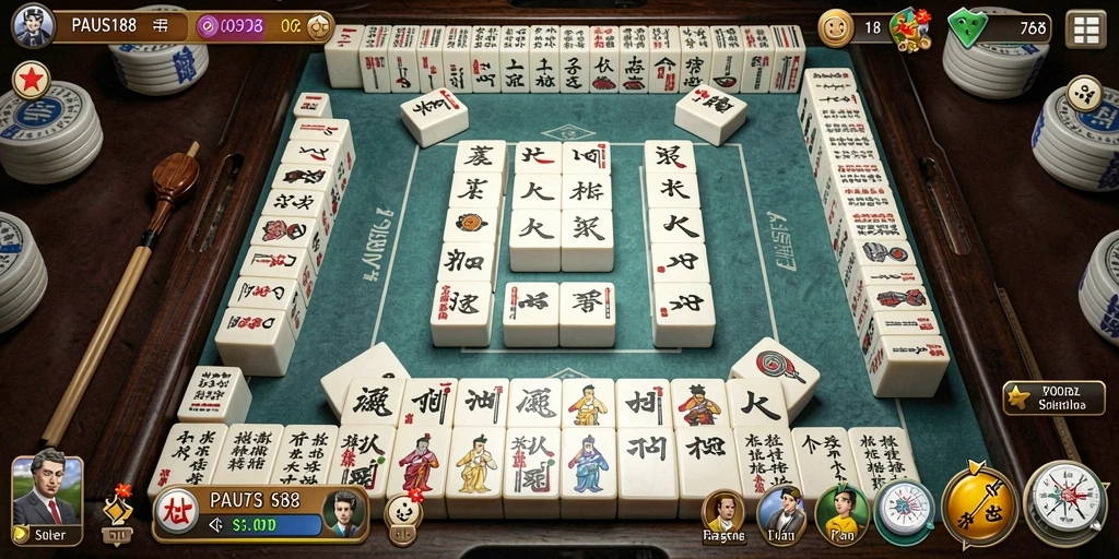 Screenshot gameplay PAUS188 menampilkan serunya permainan Mahjong.