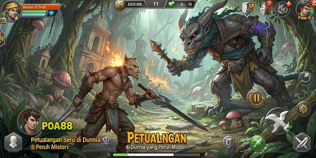 Screenshot gameplay POA88 menunjukkan petualangan yang penuh aksi dan eksplorasi.