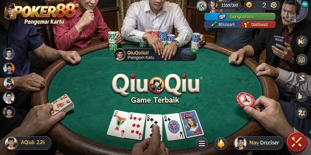Tampilan gameplay menarik dari POKER88 dengan suasana QiuQiu.