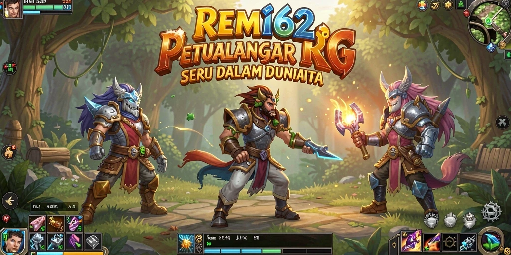 Tangkapan layar utama REMI62 menampilkan aksi mendebarkan dalam lingkungan RPG.