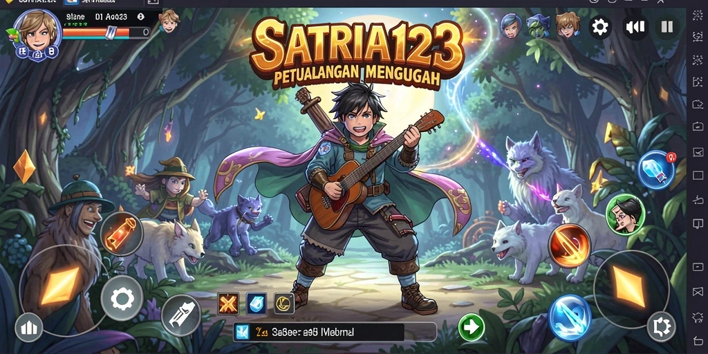 Gameplay SATRIA123 yang penuh warna dan dinamis.