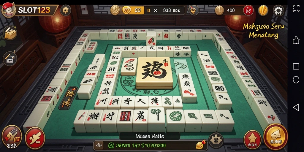 Tampilan gameplay SLOT123 yang memukau saat bermain Mahjong.