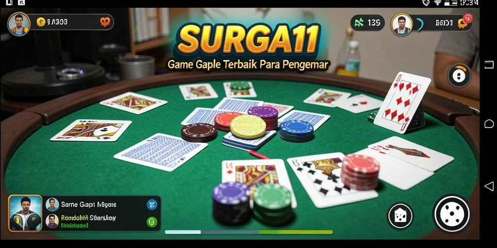 Tampilan seru dan interaktif gameplay Gaple di SURGA11.