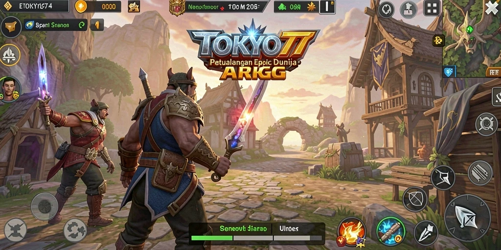 Tampilan gameplay menakjubkan di dunia ARPG TOKYO77.